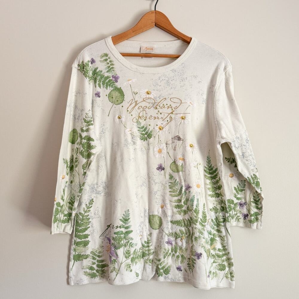 Y2K Floral Shirt Fairy Grunge 2000s Retro Indie Hippie Whimsical Cottage Artisan